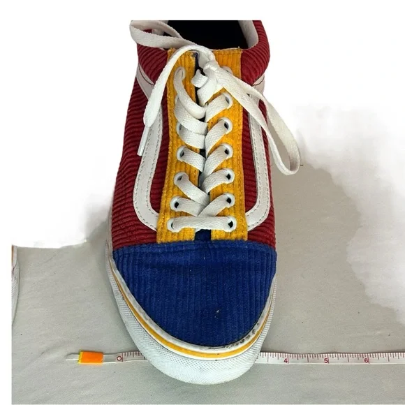 Vans Off the Wall Unisex ColorBlock Canvas Primary Corduroy LaceUp Sneakers - Picture 10 of 11